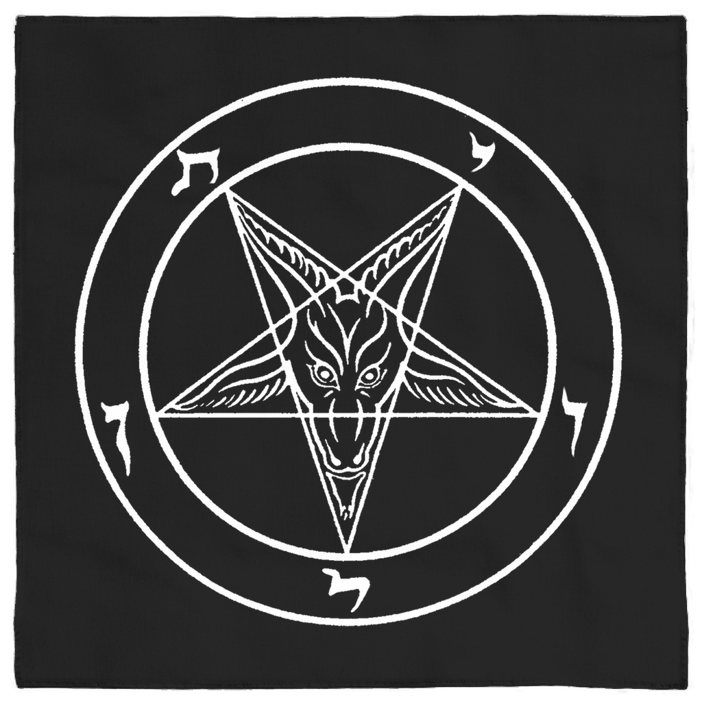Satanic Altar Cloth - Satanic Sigil of Baphomet Blk/Wht - The Luciferian Apotheca 