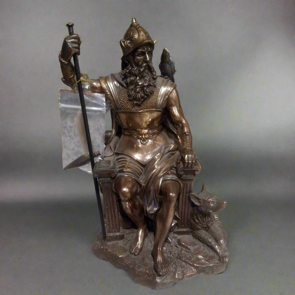 Odin Germanic God of War, Inspiration, Magic, Necromancy Bronze Statue