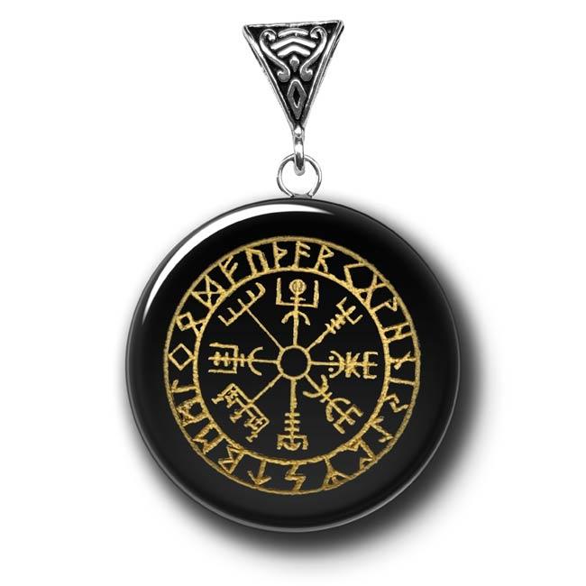 VEGVISIR ON OBSIDIAN FOR DIRECTION - The Luciferian Apotheca 