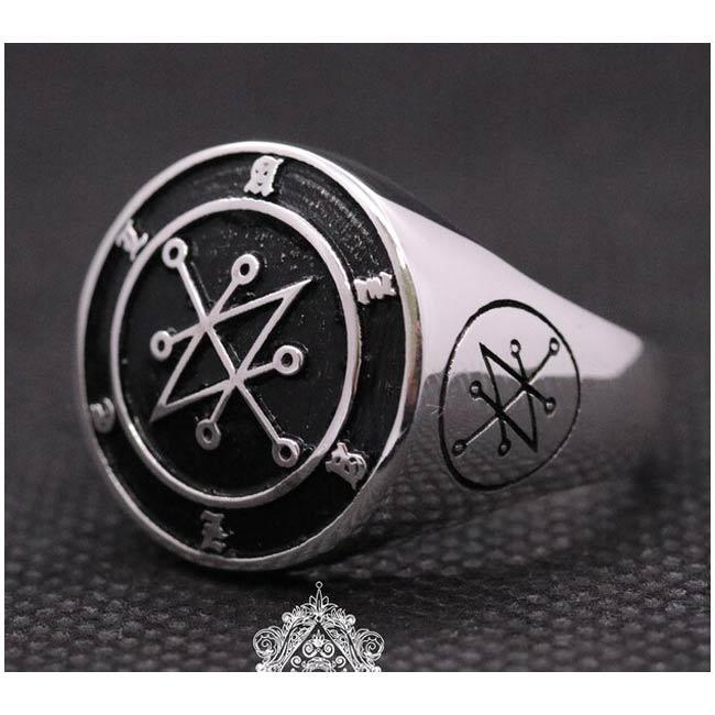 Azazel Signet Ring Sterling Silver 925 - The Luciferian Apotheca 