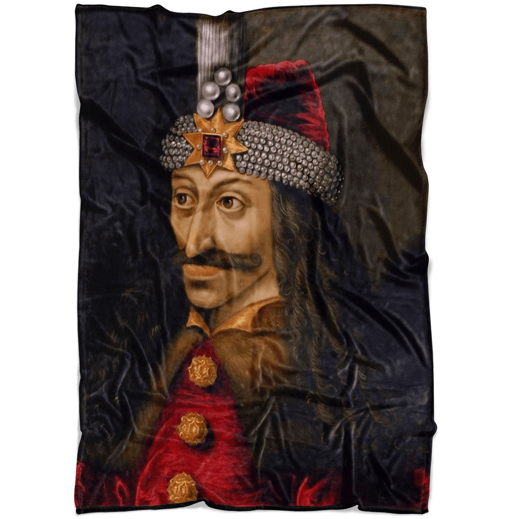Vlad Tepes Dracula Painting Fleece Blanket - The Luciferian Apotheca 