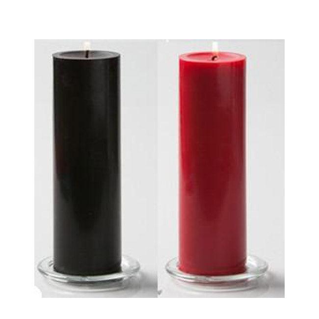 3" x 9" Black or Red Pillar Candles - The Luciferian Apotheca