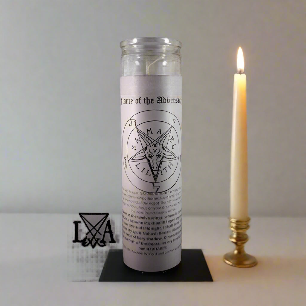 Adversary: Inspire Motivation/Drive Glass Spell Candle - The Luciferian Apotheca