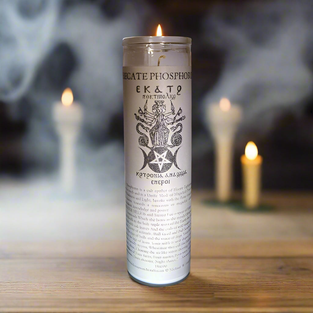 Hecate: Inspire Witchcraft, Spells Magick/Desire Glass Spell Candle - The Luciferian Apotheca
