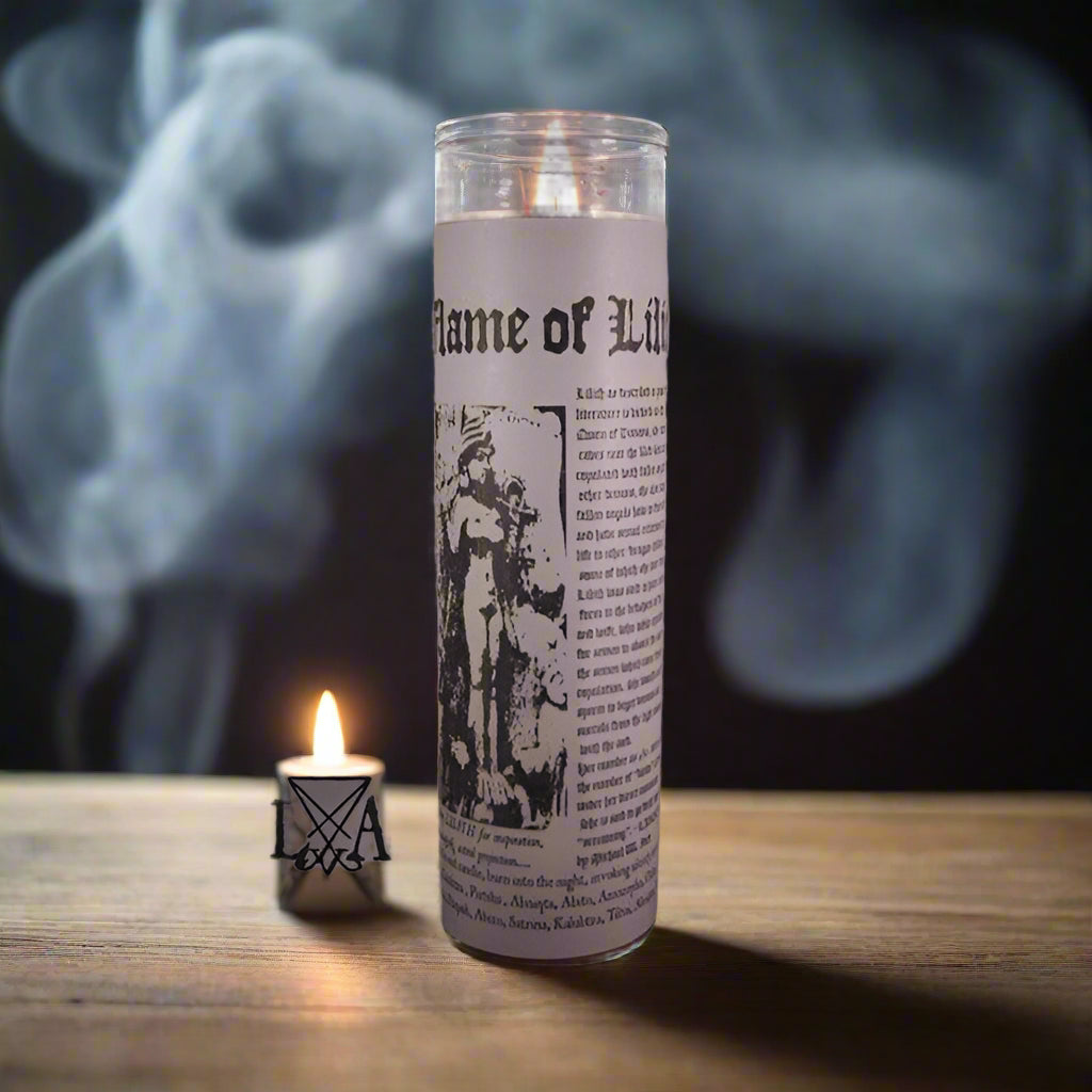 Lilith: Inspire Lust/Sexual Instinct Glass Spell Candle - The Luciferian Apotheca