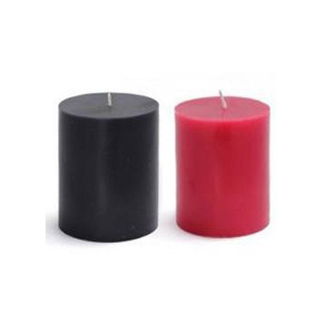 3" x 3" Black or Red Pillar Candles - The Luciferian Apotheca