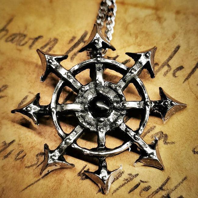 Small Chaos Star Onyx Stone Pendant - The Luciferian Apotheca