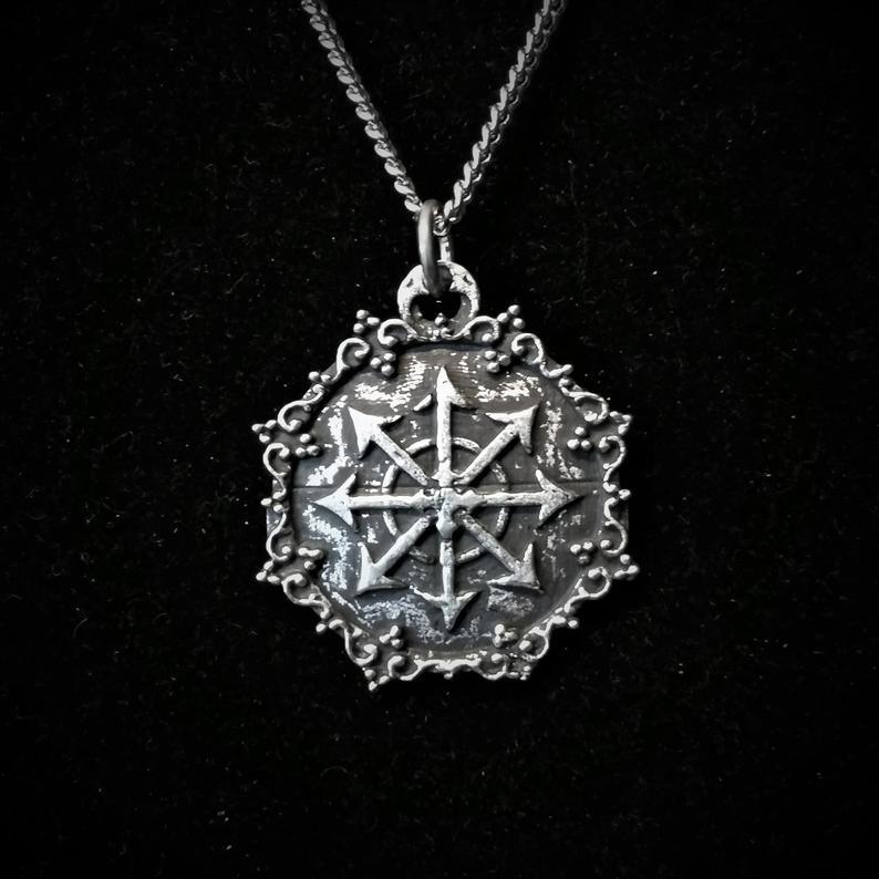 Chaos Magick Star Pendant With Antiqued Finish - The Luciferian Apotheca