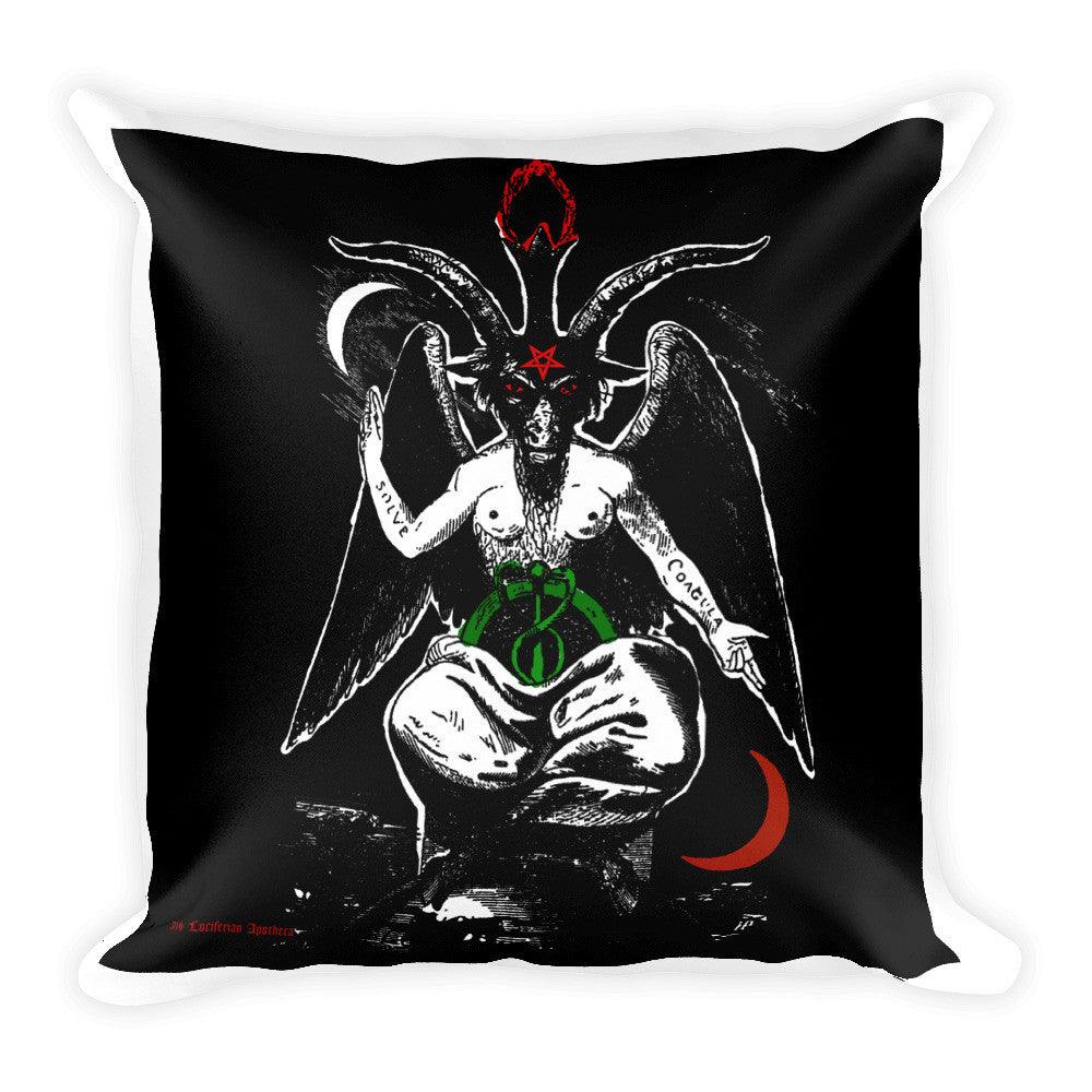 Sabbatic Goat Colored Square Pillow - The Luciferian Apotheca