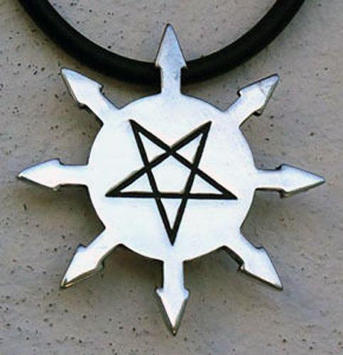 Algol Chaos Inverted Pentagram (8 pointed star) Pendant - The Luciferian Apotheca