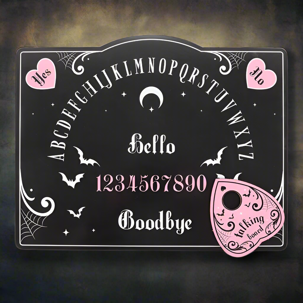 Pastel Pink & Black Gothic Ouija Board | Pretty Deadly Collection | Spirit Board | Girly Goth Décor