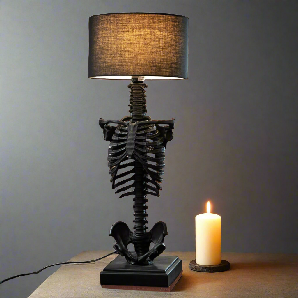 Black Skeleton Table Lamp | Illuminate Your Path with the Shadows of Death