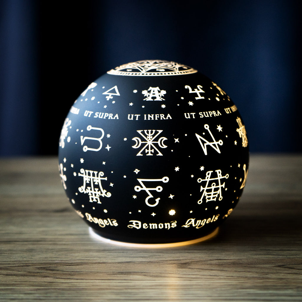 Goetic Spirit LED Glass Globe Lamp | Illuminate the Infernal Realms