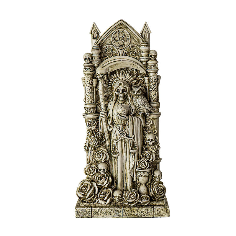 Santa Muerte Enthroned Statue | Sacred Icon of Holy Death