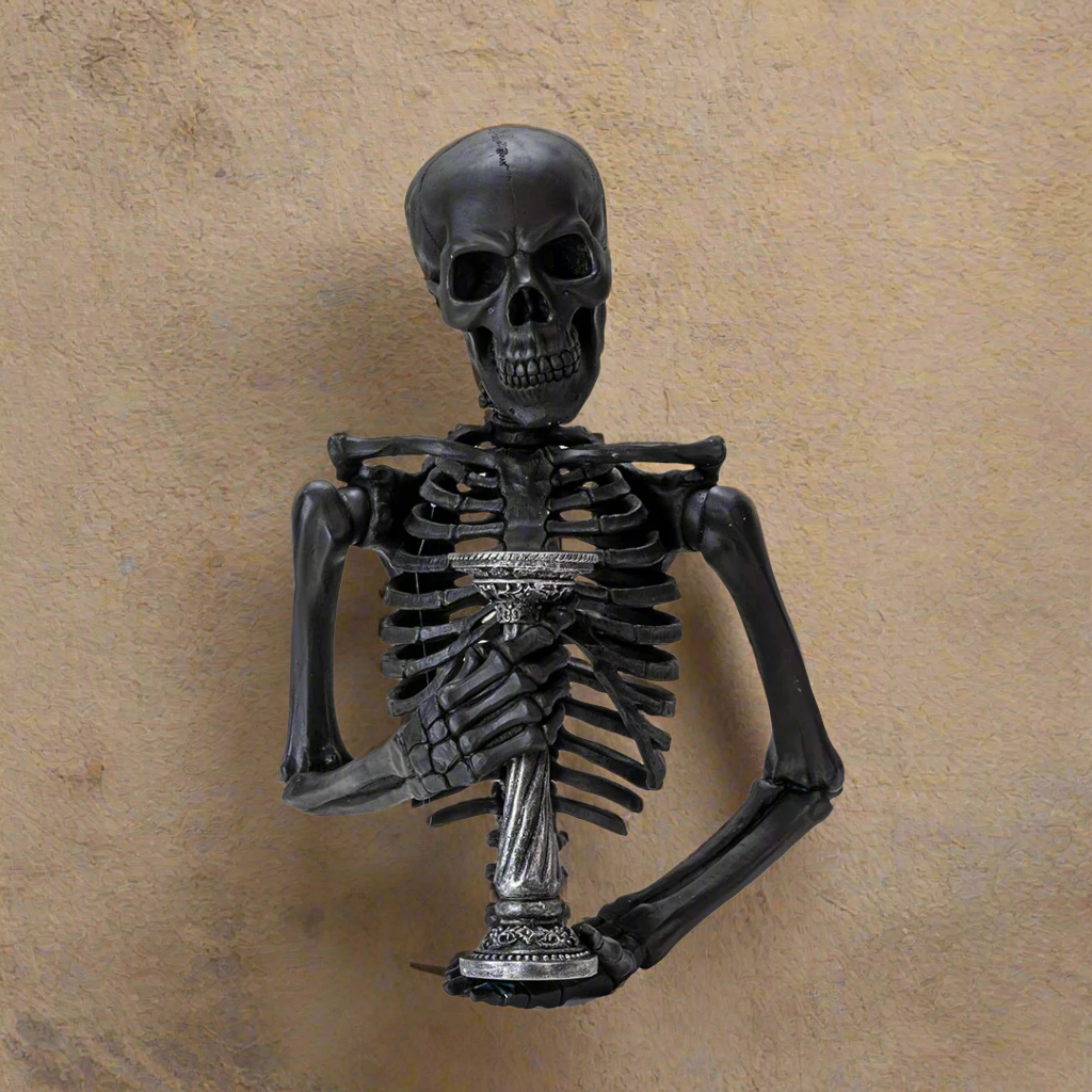 Black Skeleton Wall Candle Holder | Embrace the Shadows of the Underworld