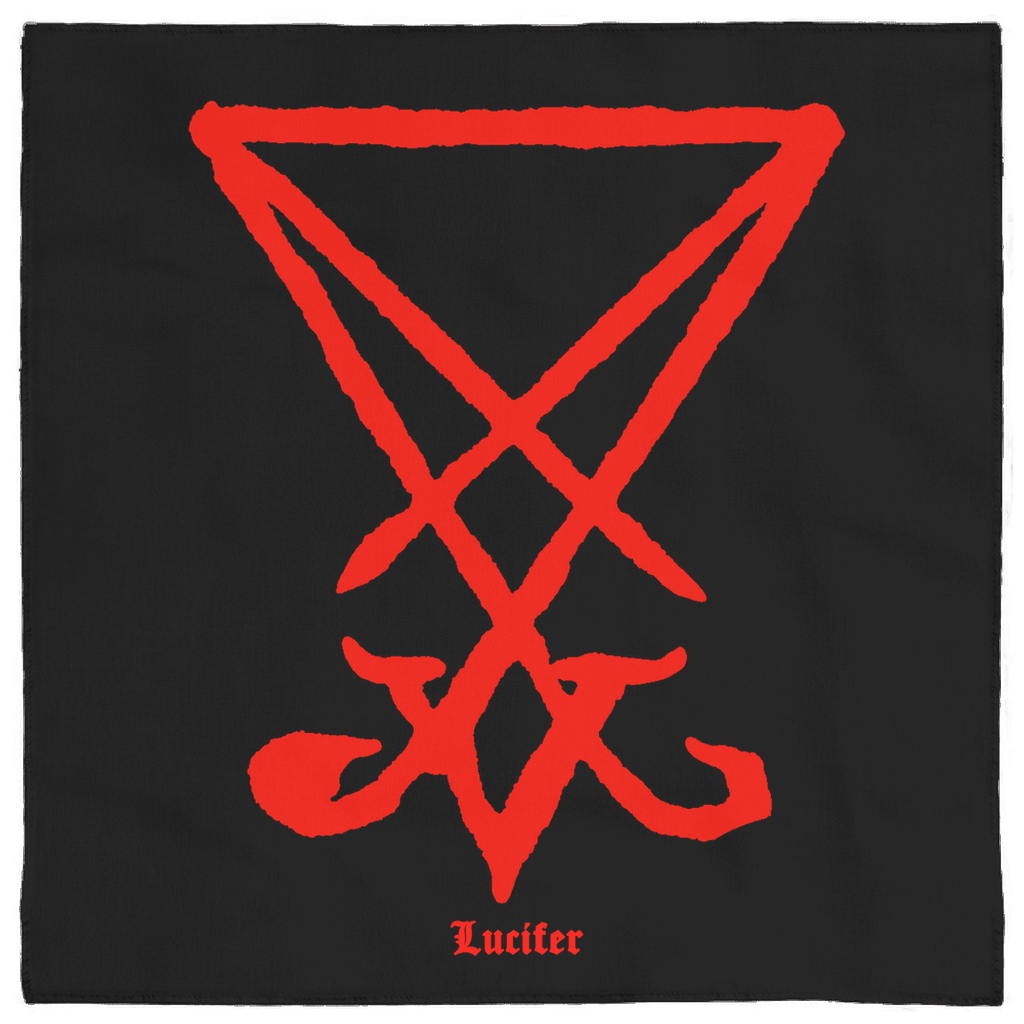 Luciferian Altar Cloth - Lucifer Sigil Medieval Red - The Luciferian Apotheca 