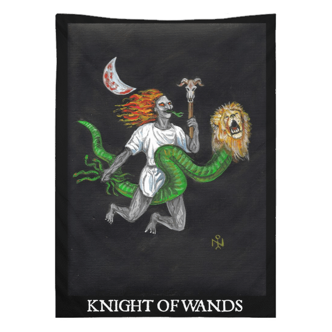 Knight of Wands SAMAEL Luciferian Tarot Tapestries - The Luciferian Apotheca 