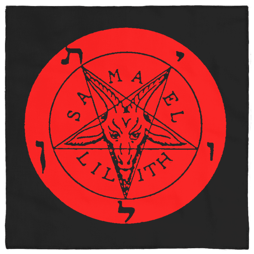 Luciferian Altar Cloth - Infernal Union Red Print - The Luciferian Apotheca 