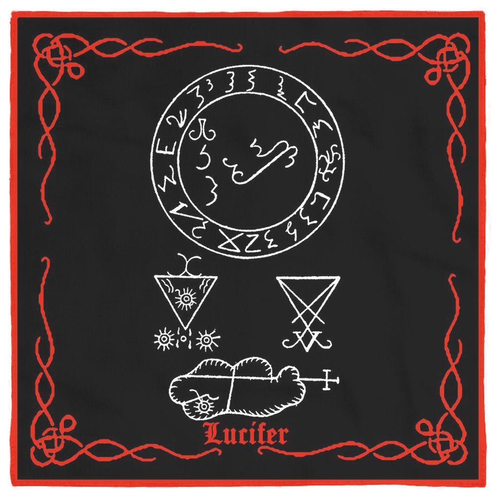 Demon Altar Cloth - Sigil of Lucifer from the Grimoirium Verum - The Luciferian Apotheca 