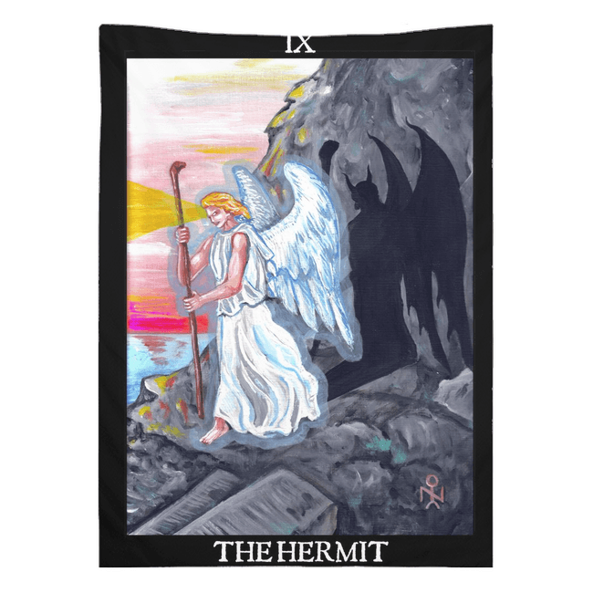 The Hermit Lucifer (Satan) Luciferian Tarot Tapestries - The Luciferian Apotheca 