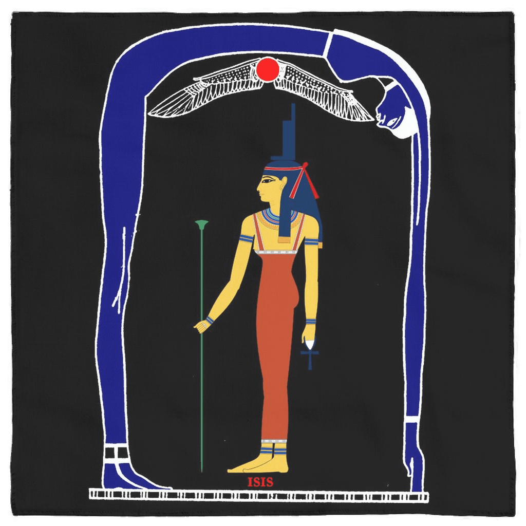 Egyptian Altar Cloth - Isis (Aset) Goddess of Magick, Wisdom and Sky - The Luciferian Apotheca 
