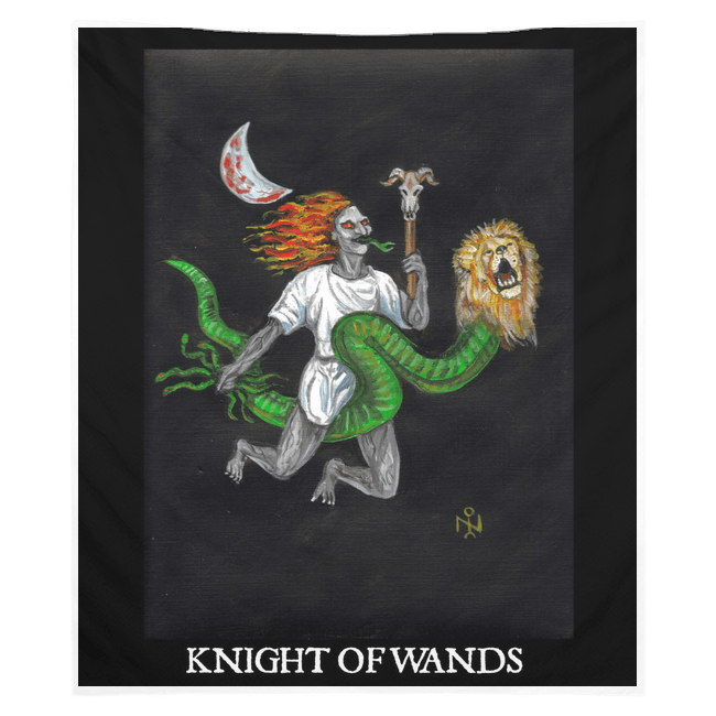 Knight of Wands SAMAEL Luciferian Tarot Tapestries – The Luciferian ...