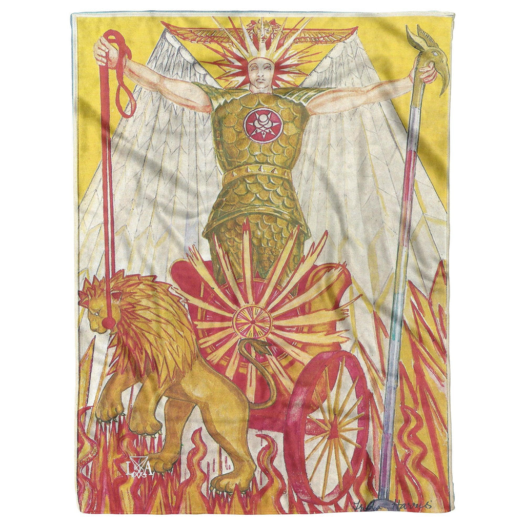 Aleister Crowley "The Chariot 666" Tarot Fleece Blanket - The Luciferian Apotheca 