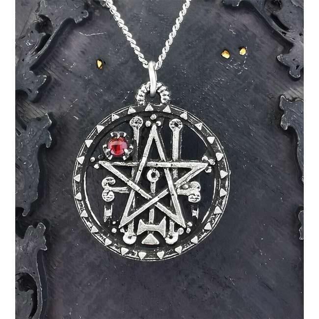 The Sigil of Astaroth w/ Red Abalone Stone Pendant
