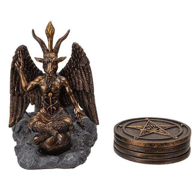 Baphomet Satanic Décor Coaster Set - The Luciferian Apotheca 