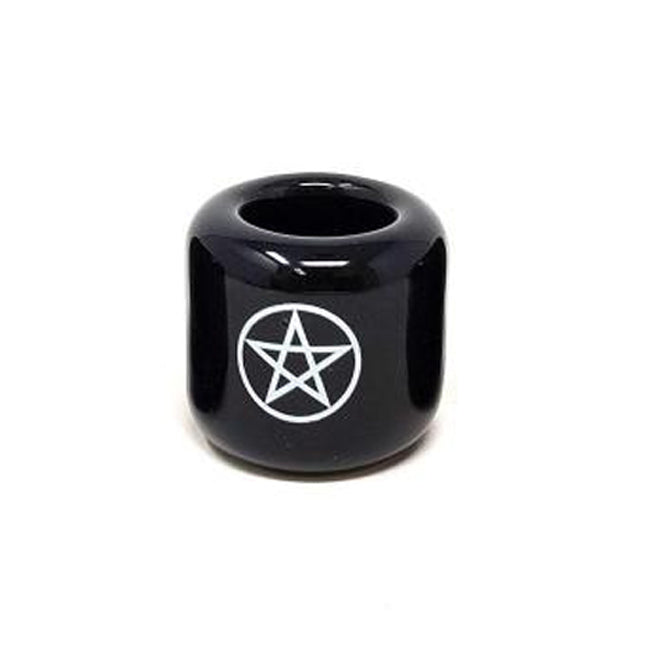 Pentagram Black Chime Candle Holder 1.25"H 1.25"W
