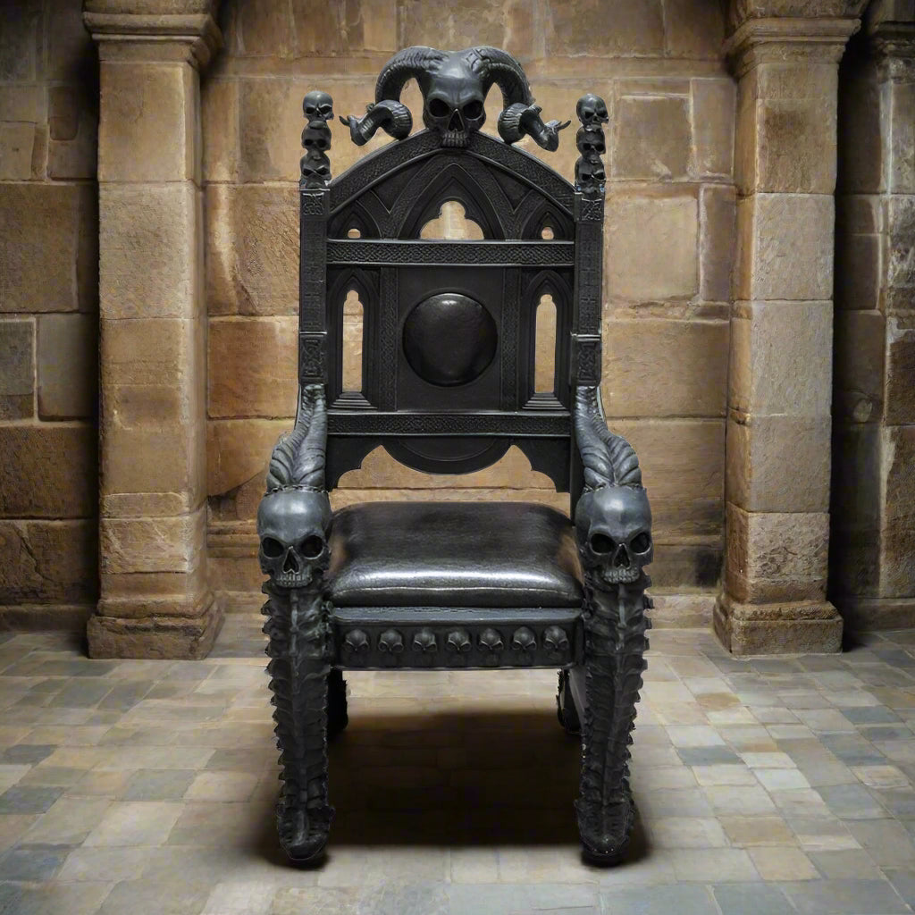 Demonic Skull Gothic Throne Chair | Majestic Dark Elegance