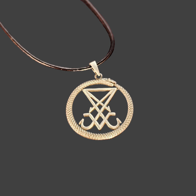 Ouroboros Lucifer Sigil Pendant | Nickel-Free Pewter Talisman | Symbol of Self-Illumination & Spiritual Mastery
