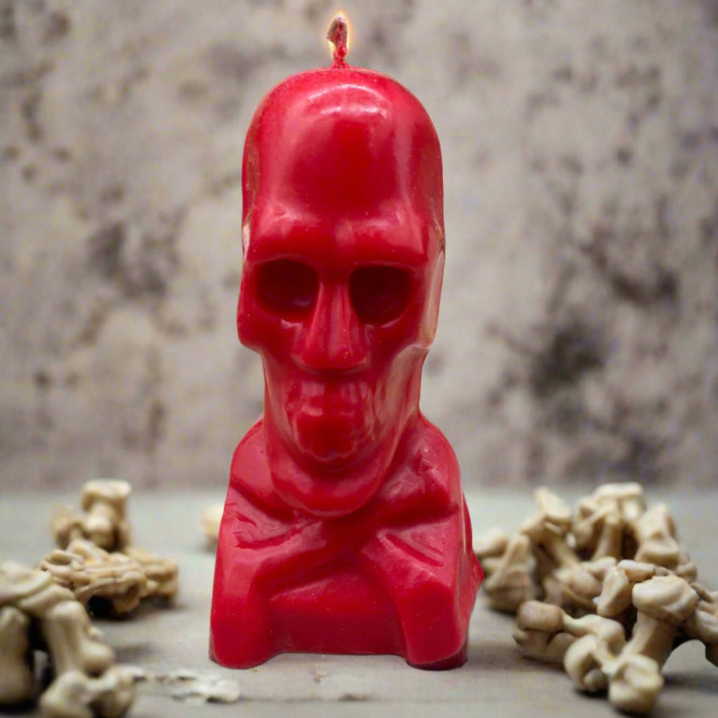 Red Skull & Crossbones Candle