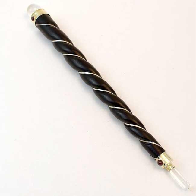 8" Twisted RoseWood Healing wand - The Luciferian Apotheca 
