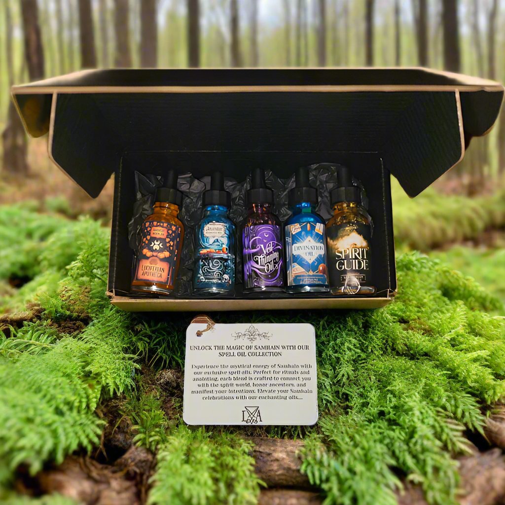 Samhain Spell Oil Box Set| 5 Handcrafted Ritual Oils for Samhain & Witchcraft