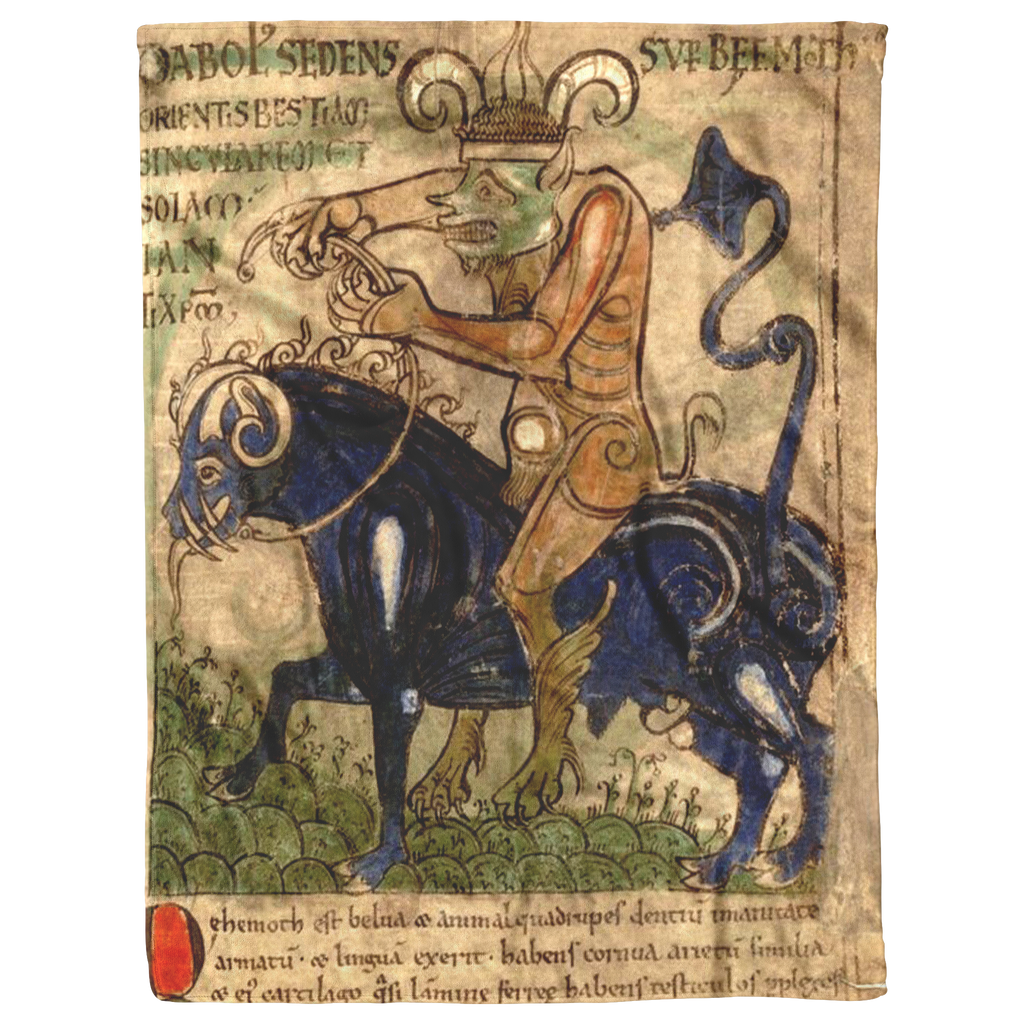 Satan_upon_Behemoth_Medieval_Blanket_V_Blanket_AS_Flat_Mockup.png