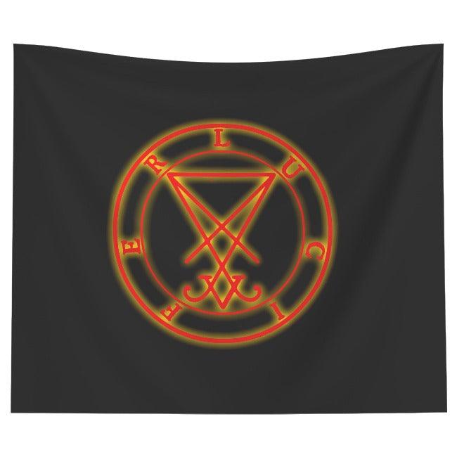 Sigil of Lucifer Abyssic Flame Tapestry - The Luciferian Apotheca 