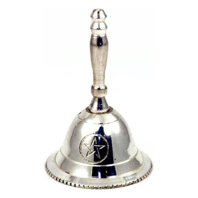 Pentagram Silver Plated Altar Bell 3" Inch High
