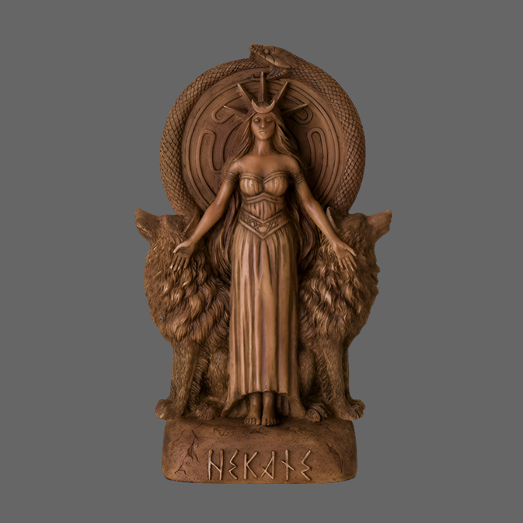 Hecate's Triform Mystical Statue | Triple Moon Goddess of Magic & Crossroads