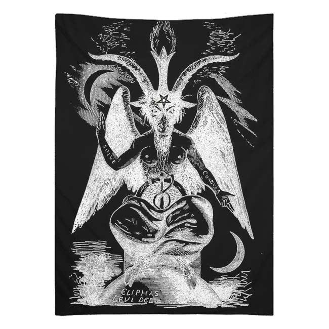 Demon Satanic Goat Tapestry Black Symbol Divination Wall Hanging