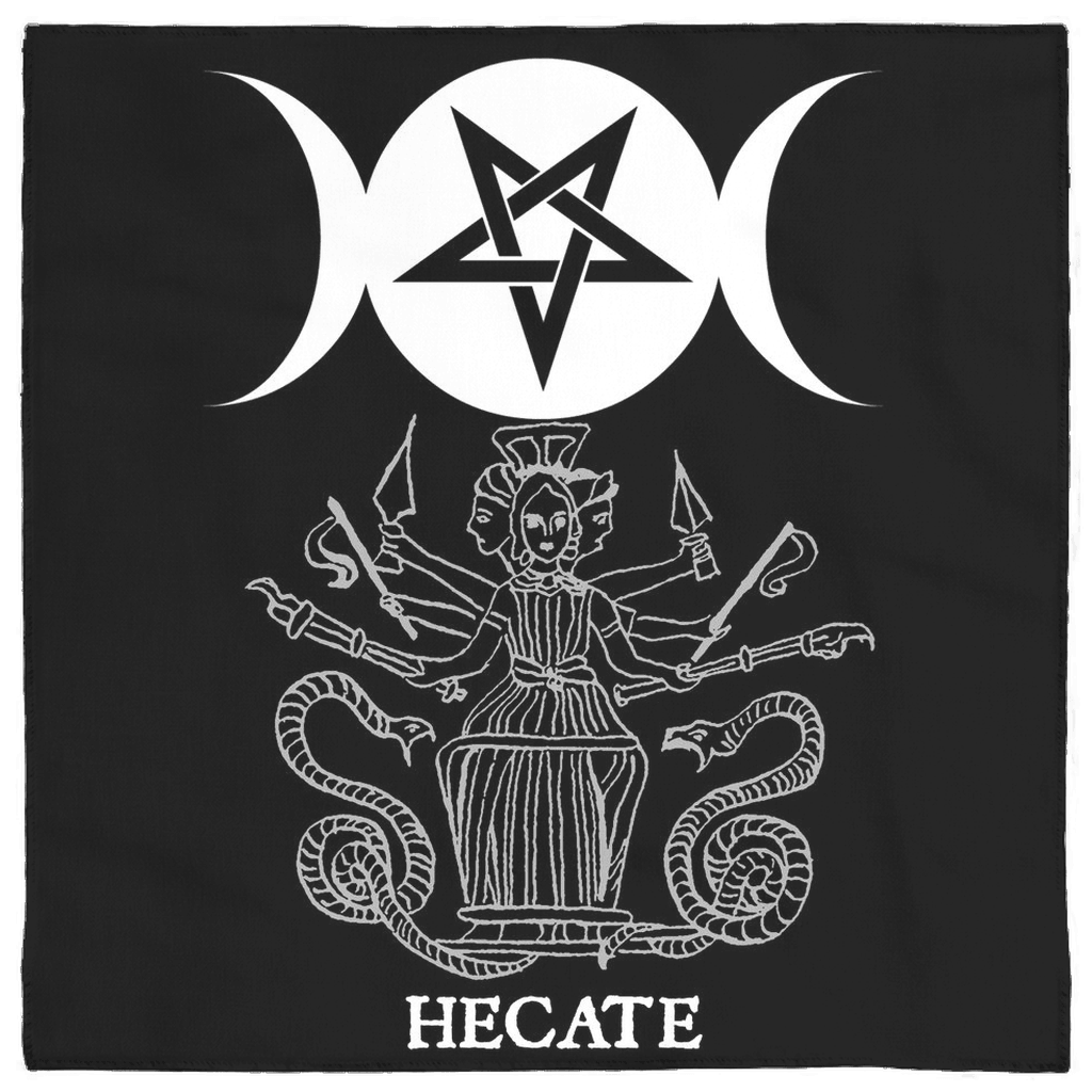 Witchcraft Altar Cloth - Hecate Black Moon - The Luciferian Apotheca 