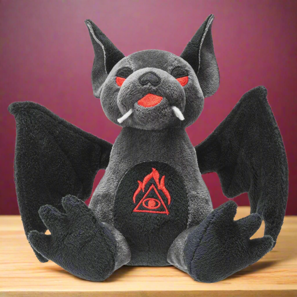 Plush Vampire Bat Fiend | Eye of Providence Embroidered | Poseable Wings