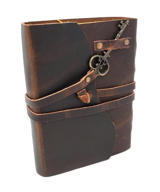 Soft Leather Journal with Key Closure 5x7" (Organic Paper)