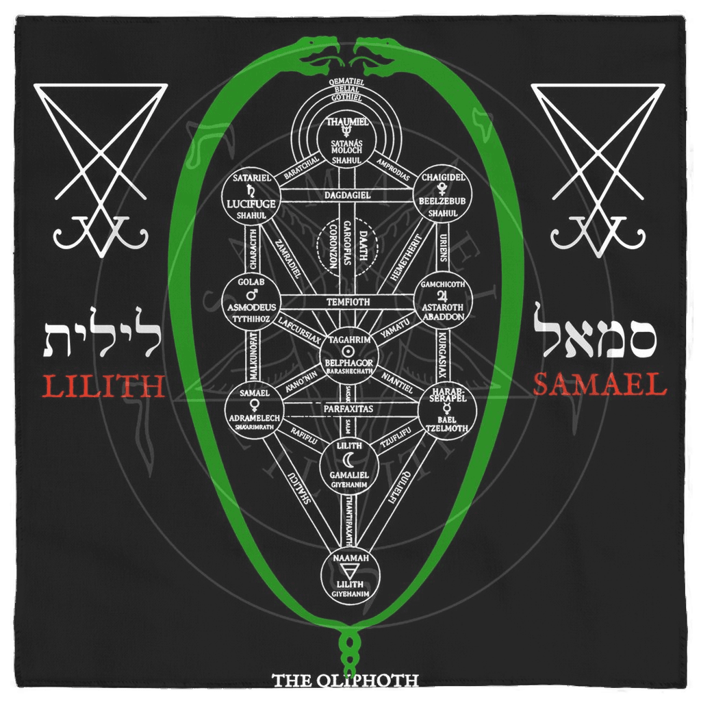 Demon Altar Cloth - Serpent Green Qliphoth Sitra Ahra - The Luciferian Apotheca 