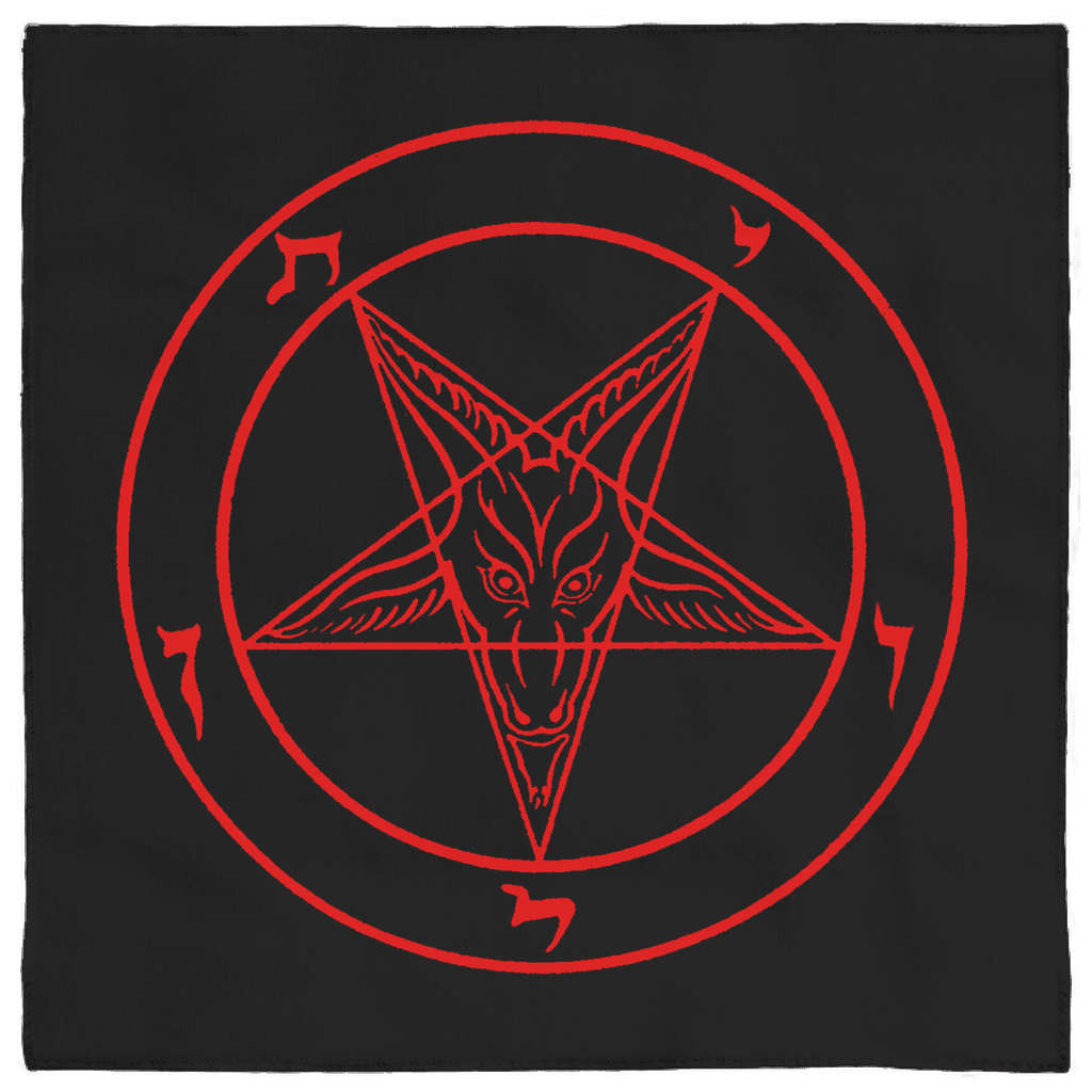 Satanic Altar Cloth - Sigil of Baphomet Satanic Red/Black - The Luciferian Apotheca 