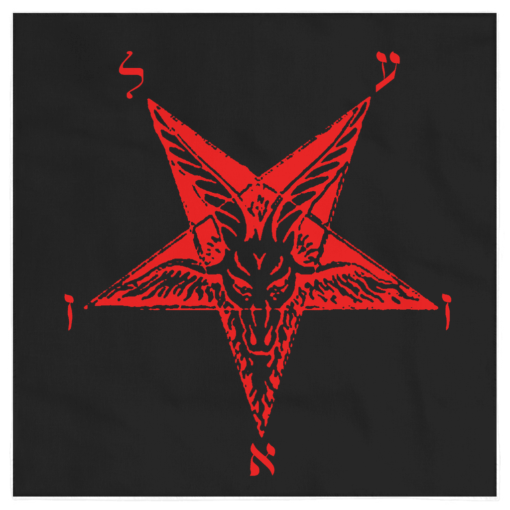 Demon Altar Cloth - Azazel Goat-Devil Pentagram - The Luciferian Apotheca 
