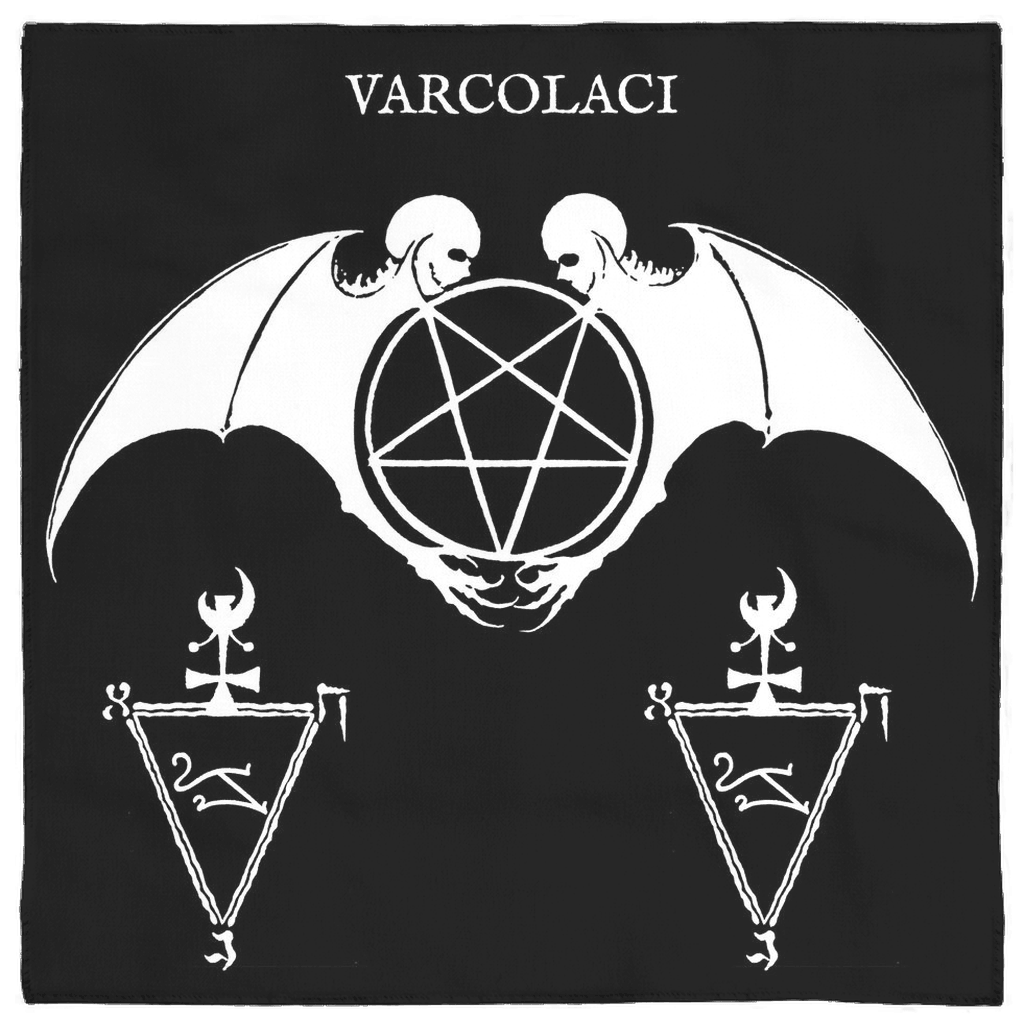 Vampire Altar Cloth - Varcolaci Akhkharu White Print - The Luciferian Apotheca 