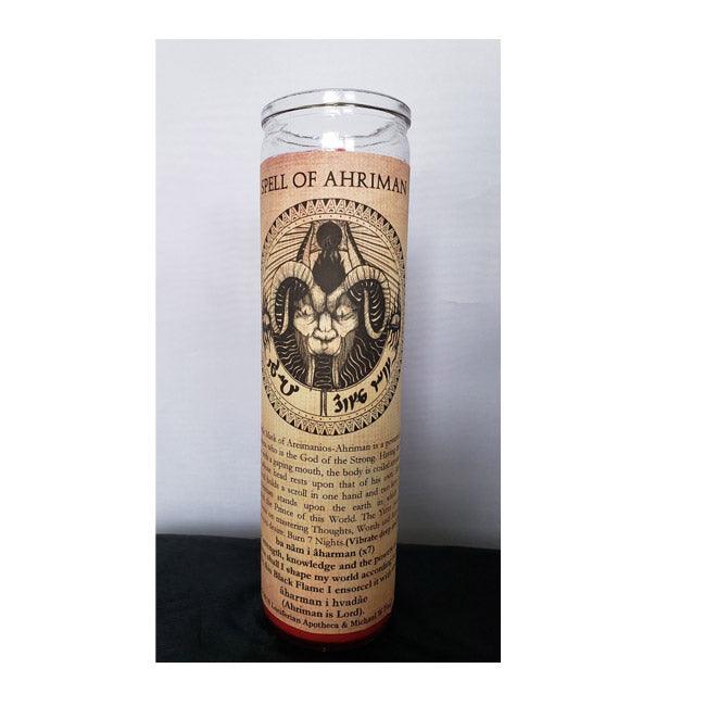 Ahriman: Inspire Primal Instincts Glass Spell Candle - The Luciferian Apotheca 