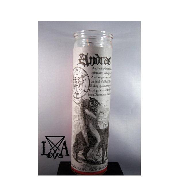 Andras (Goetia): Inspire Chaos/Magickal Self Defense Glass Spell Candle - The Luciferian Apotheca 