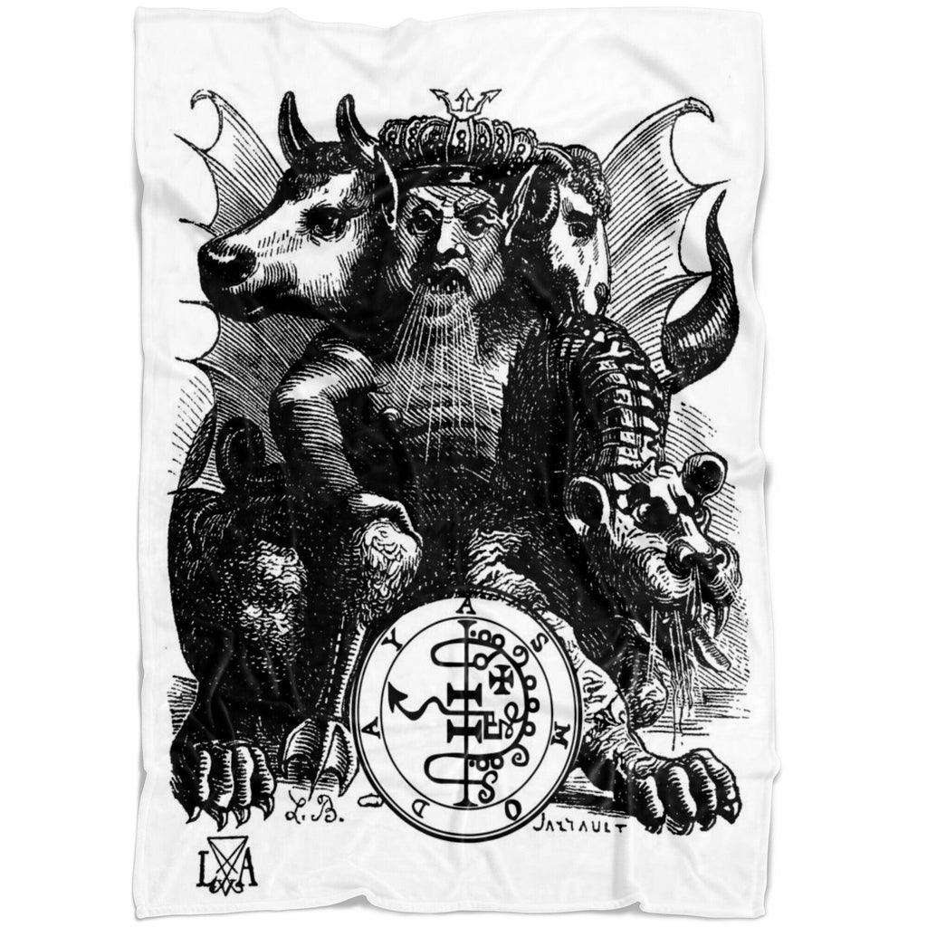 Asmodeus Demon King Fleece Blanket - The Luciferian Apotheca 